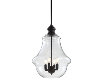 Adam Adjustable Metal/Glass LED Pendant - JONATHAN Y